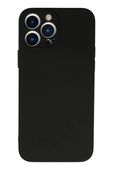 iPhone 13 Pro Max Kılıf Nano içi Kadife Silikon - Siyah-(5796) ürün görseli 1