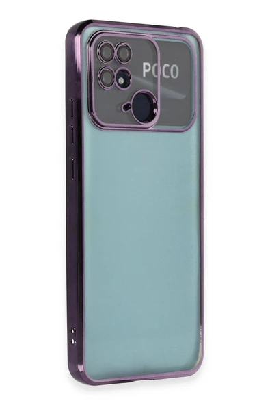 Xiaomi Redmi 10C Kılıf Lensli Silikon - Mor-(5796) ürün görseli 1