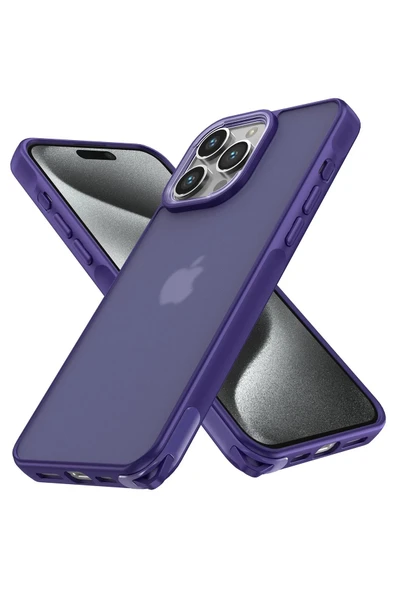 iPhone 15 Pro Kılıf Elegant Kapak - Derin Mor-(5796) ürün görseli 1
