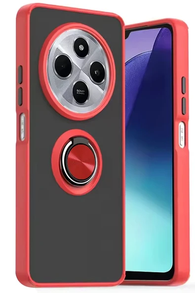Xiaomi Redmi 14C Kılıf Montreal Yüzüklü Silikon Kapak - Kırmızı-(5796) ürün görseli 1