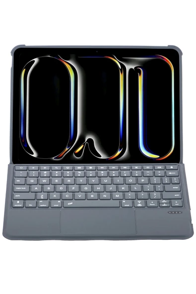 T5504D iPad Pro 11 (2024) Kılıf Palermo Ledli Klavyeli Standlı Tablet Kılıfı - Siyah-(5796) ürün görseli 1