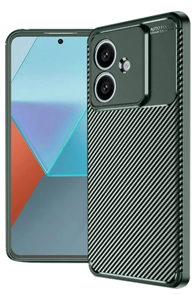 Oppo A3 Kılıf Auto Focus Karbon Kapak - Koyu Yeşil-(5796) ürün görseli 1