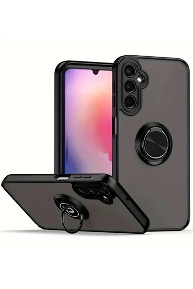 Samsung Galaxy A56 Kılıf Montreal Yüzüklü Silikon Kapak - Siyah-(5796) ürün görseli 1