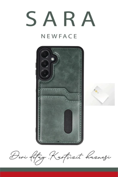Samsung Galaxy A26 Kılıf Sara Kartvizitli Deri Kılıf - Kırmızı-(5796) ürün görseli 1