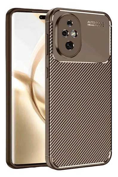 Honor 200 Kılıf Auto Focus Karbon Kapak - Kahverengi-(5796) ürün görseli 1