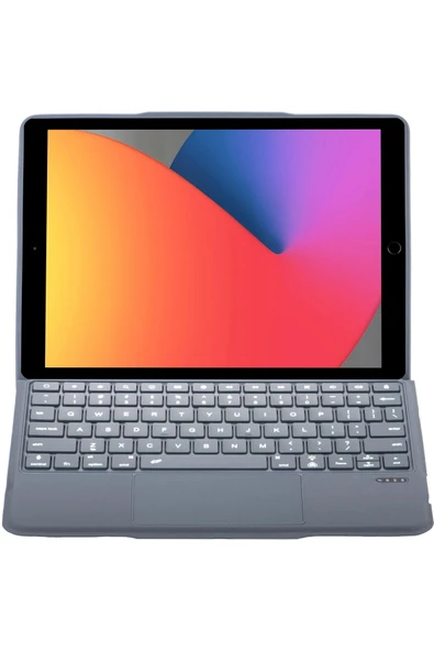 T5506D iPad 10.2 (9.Nesil) Kılıf Palermo Ledli Klavyeli Standlı Tablet Kılıfı - Siyah-(5796) ürün görseli 1