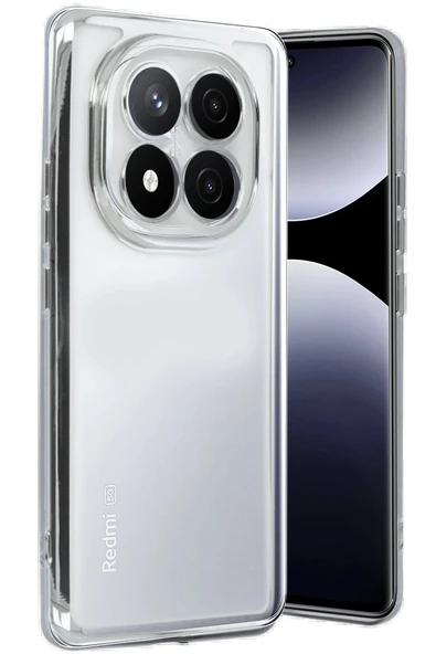 Xiaomi Redmi Note 14 Pro 5G Kılıf Lensli Silikon - Gümüş-(5796) ürün görseli 1