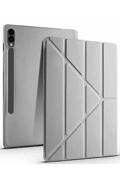 Samsung Galaxy X510 Tab S9 FE 11 Kılıf Kalemlikli Mars Tablet Kılıfı - Koyu Gri-(5796) ürün görseli 1
