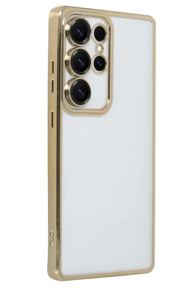 Samsung Galaxy S25 Ultra Kılıf Lensli Silikon - Gold-(5796) ürün görseli 1