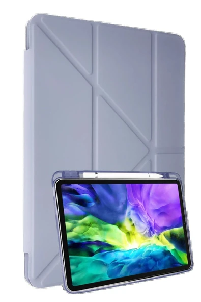 iPad Air 4 10.9 Kılıf Kalemlikli Mars Tablet Kılıfı - Açık Mor-(5796) ürün görseli 1