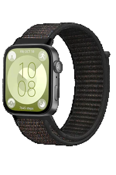 Huawei Fit 4 Hasırlı Cırtcırtlı Kordon - Siyah-(5796) ürün görseli 1