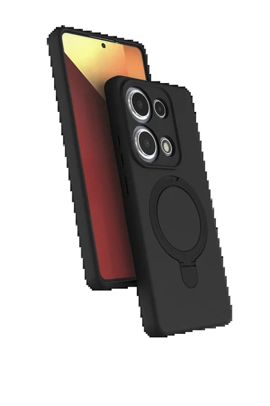 Xiaomi Redmi Note 13 Pro 4G Regal Magsafe Standlı Kapak - Siyah-(5796) ürün görseli 1