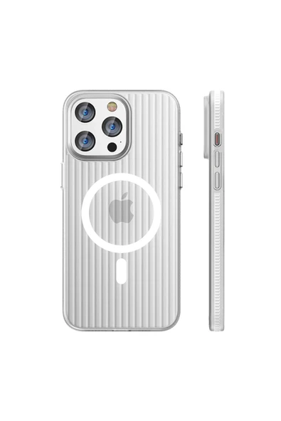 iPhone 14 Pro Max Line Magsafe Kapak - Beyaz-(5796) ürün görseli 1