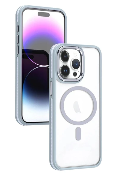 iPhone 15 Pro Winner Magsafe Kapak - Gri-(5796) ürün görseli 1
