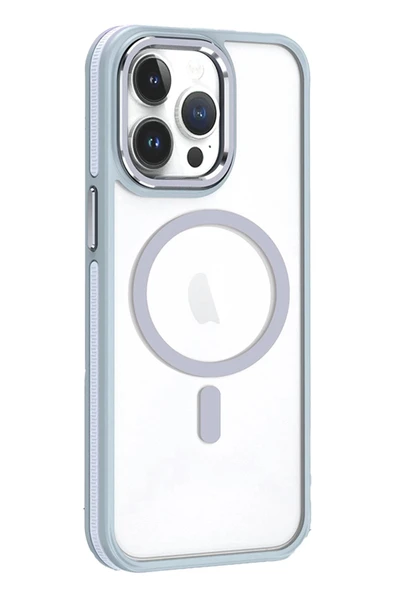 iPhone 15 Pro Winner Magsafe Kapak - Gri-(5796) - Resim 2