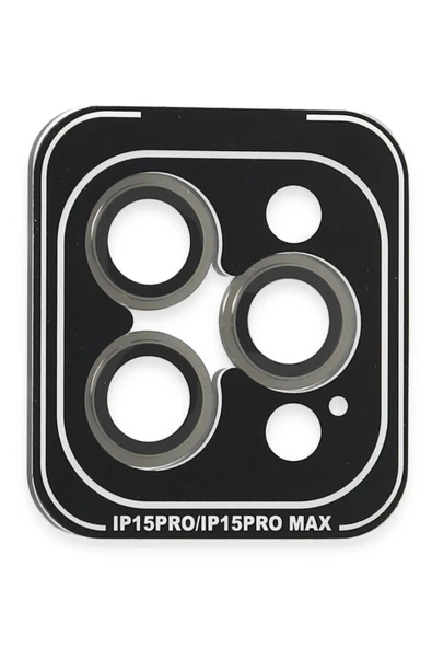 iPhone 15 Pro Max PVD Metal Kamera Lens - Gri-(5796) ürün görseli 1