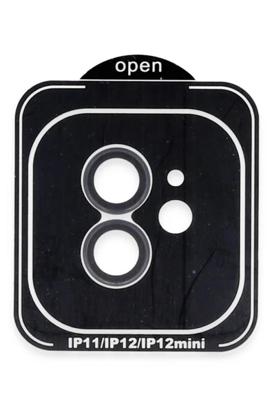 iPhone 11 PVD Metal Kamera Lens - Siyah-(5796) ürün görseli 1
