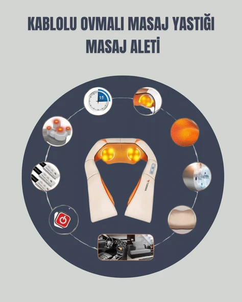 6 Başlıklı Isıtmalı Masaj Cihazı – Tüm Vücut İçin Derin Kas Masajı MİR07664367 ürün görseli 1
