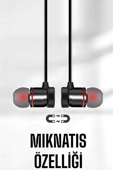 Mikrofonlu Kablosuz Sport Kulak İçi Mıknatıslı Kulaklık MİR57542364 ürün görseli 1