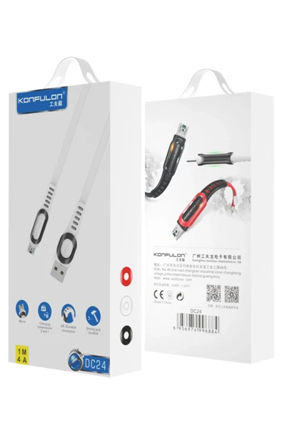 DC24 Micro USB Kablo 1.2M 4A - Beyaz-(5796) - Resim 2
