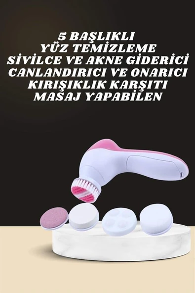 İkili Cilt Bakım Seti 5 Başlıklı Yüz Temizleme ve Masaj Aleti Canlandırıcı ve Onarıcı MİR80455611 ürün görseli 1