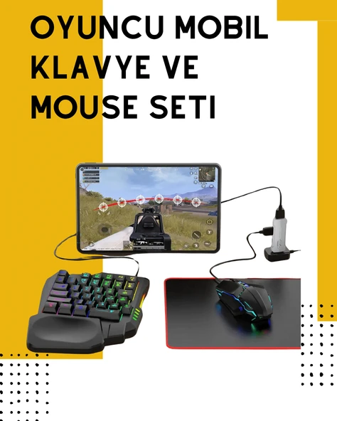 Tak-Çalıştır Mobil Oyun Ekipmanları Seti – Klavye Mouse Dahil MİR80599741 ürün görseli 1