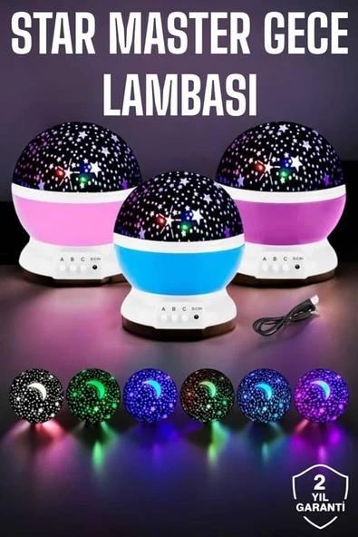Mavi ve Mor Işıklı Star Master Projeksiyon Lambası MİR39097779 - Resim 2