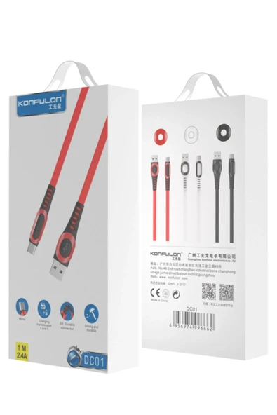 DC01 Süper Hızlı Micro USB Kablo 1M 2.4A - Beyaz-(5796) - Resim 2