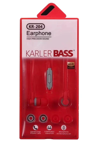 KR-204 Kablolu Kulaklık - Kırmızı-(5796) ürün görseli 1