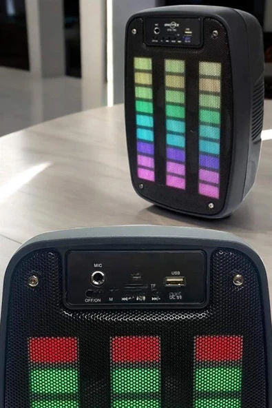 Bluetooth Hoparlör RGB Işıklı USB SD Kart Girişli Taşınabilir MİR96354040 ürün görseli 1