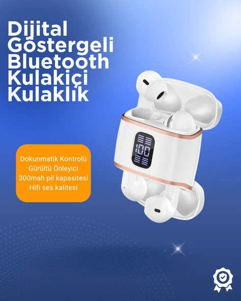 Bluetooth 5.3 Kulaklık – Kulakiçi, ANC+ENC, 4 Adet Set, Dijital Göstergeli MİR61737025 ürün görseli 1