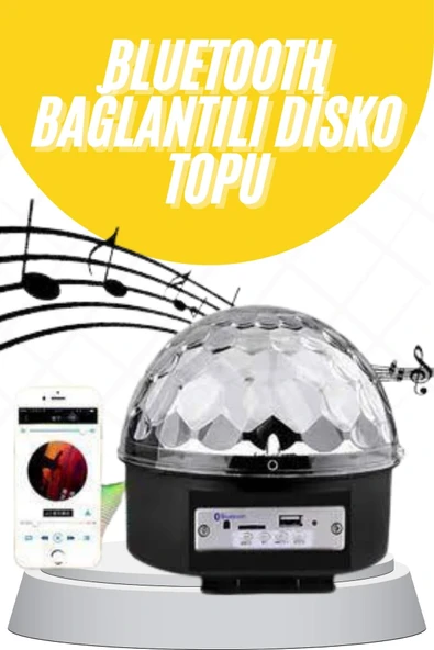 Disko Topu Renkli Işıklı Lazer Parti Bluetooth Bağlantılı Led Küre MİR15826540 ürün görseli 1