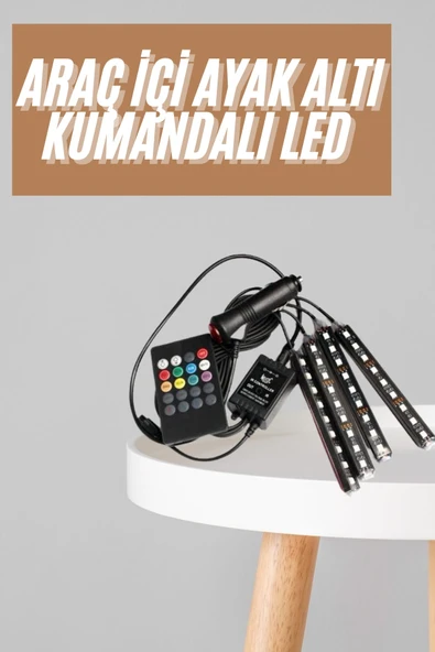 12'Lİ Şerit Led Işık RGB Sese ve Müziğe Duyarlı Araç İçi Ayak Altı MİR95695343 ürün görseli 1
