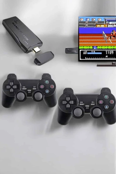 Atari Oyun Konsolu 2000 Oyunlu Game Stick 2.4G Wireless MİR53411931 - Resim 4