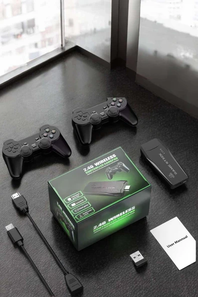 Atari Oyun Konsolu 2000 Oyunlu Game Stick 2.4G Wireless MİR53411931 - Resim 5