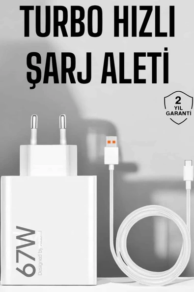 Şarj Aleti 67W Hızlı Şarj Turbo Type-C Uyumlu Şarj Adaptörü Kablosu MİR72348003 ürün görseli 1