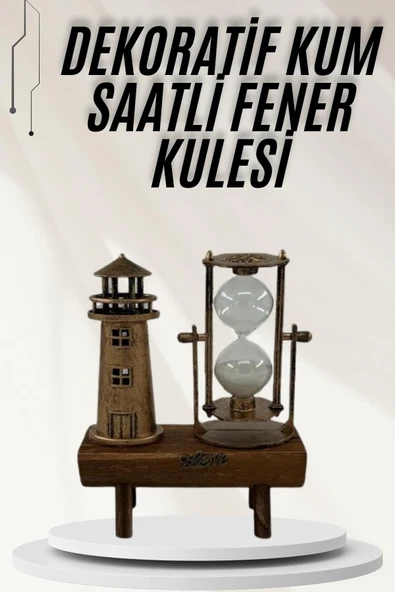 Hediyelik Eşya Retro Ahşap Deniz Feneri Kum Saati Biblo MİR75436629 ürün görseli 1