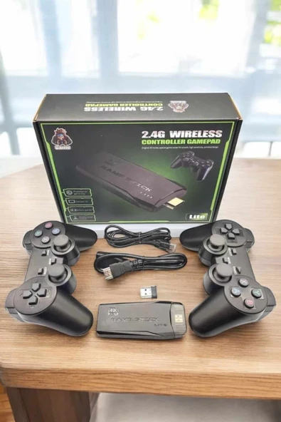 Atari Oyun Konsolu 2000 Oyunlu Game Stick 2.4G Wireless MİR53411931 - Resim 2
