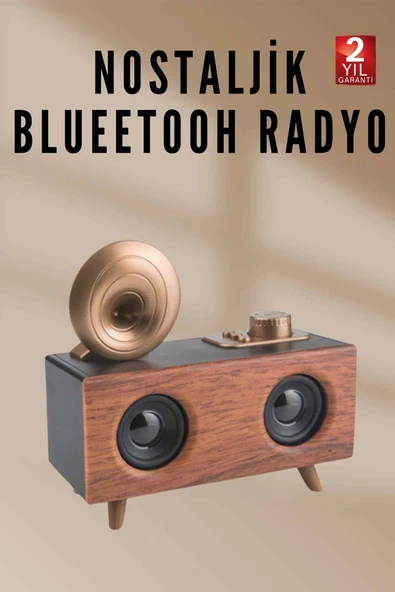 Nostaljik Radyo Bluetooth Bağlantılı Şarjlı Yüksek Ses Kaliteli MİR32057658 ürün görseli 1