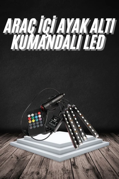 RGB Işıklı Araç İçi Aydınlatma Kumandalı 12'li Led Işık Renk Değiştirebilen MİR04668591 ürün görseli 1