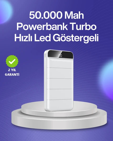 4 Cihazı Aynı Anda Şarj Edebilen Güçlü Powerbank 50000 mAh MİR45293116 ürün görseli 1