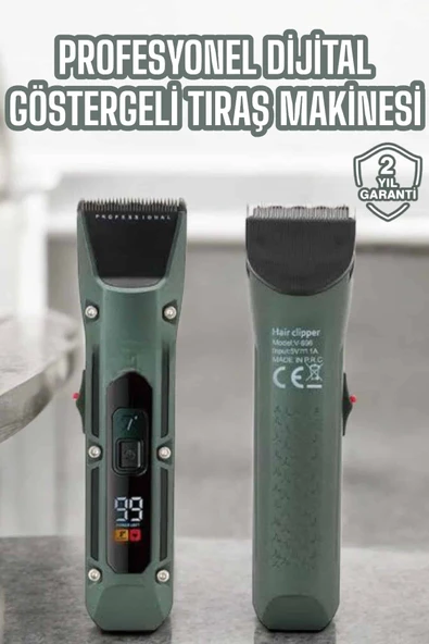Tıraş Makinesi Dijital Göstergeli Turbo Motor Paslanmaz Çelik MİR79704462 ürün görseli 1