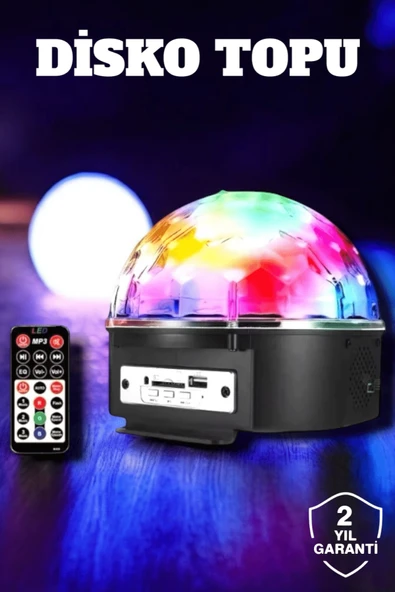 Bluetooth ve Uzaktan Kumandalı Çok Renkli Masaüstü Disko Topu MİR86081020 ürün görseli 1