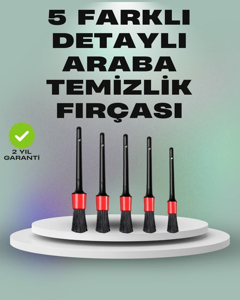 5'li Araç Temizlik Fırça Seti-Detaylı Temizlik İçin Çok Amaçlı Fırçalar MİR48791513 ürün görseli 1