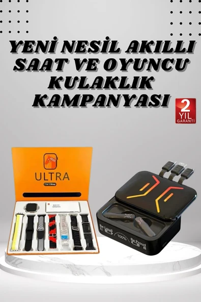 Powerbank Kulaklık ve 7 Kordonlu Akıllı Saat Çoklu Şarj Girişi Bluetooth Bağlantılı MİR25482985 ürün görseli 1