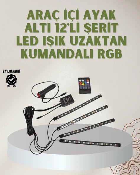 RGB LED Araç İçi Aydınlatma – Kumandalı Sistem MİR09850233 ürün görseli 1
