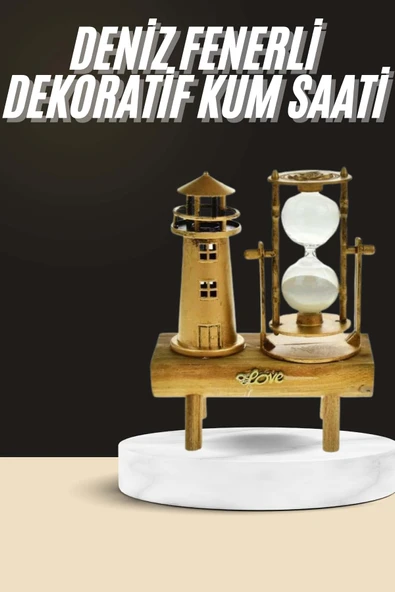 Dekoratif Kum Saati Deniz Feneri Retro Masa Hediyeli Eşya MİR55430354 ürün görseli 1