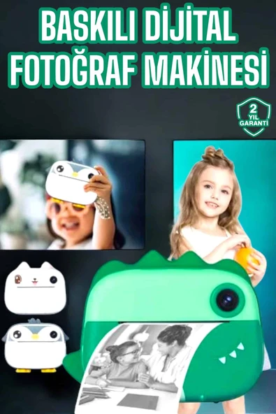 Çocuklar İçin Özel Fotoğraf Makinesi Printer Kamera Taşınabilir HD MİR04148872 ürün görseli 1