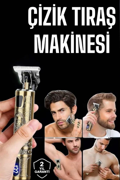 Tıraş Makinesi Şarjlı Profesyonel Saç Kesme Makinesi Gold Çizik Tıraş MİR65637551 ürün görseli 1