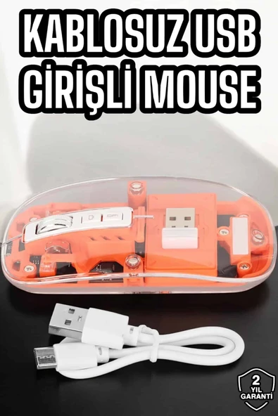 Fare Mouse Çift Modlu Kablosuz Bağlantılı 2.4GHz Destekli MİR60155086 ürün görseli 1